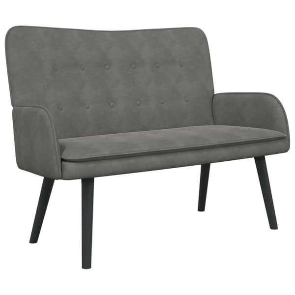 Tvåsitssoffa Mörkgrå 115 x 61 x 87 cm Sammet