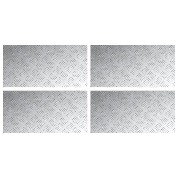 Trappsteg Rektangulär 4 pcs Silver 60 x 30 cm Aluminium