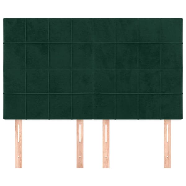 Sänggavel mörkgrön 144x5x118/128 cm sammet