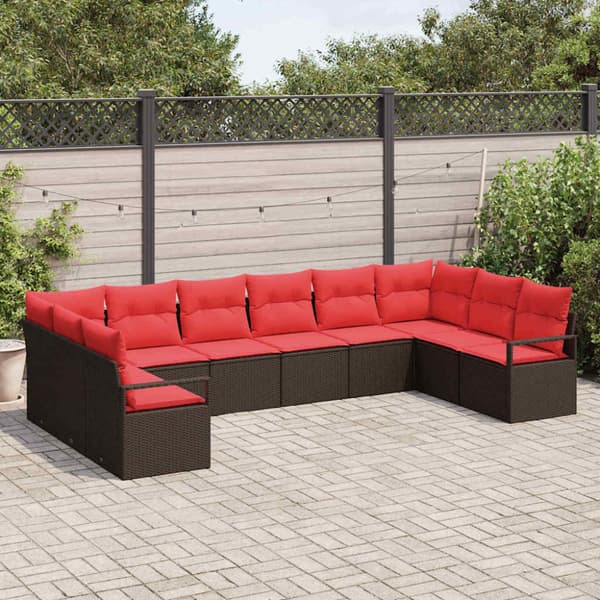 Soffset med kudde 10 pcs Brun konstrotting