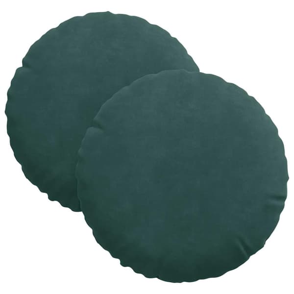 Sittkuddar 2 pcs Mörkgrön Ø30 x 13 cm Sammet