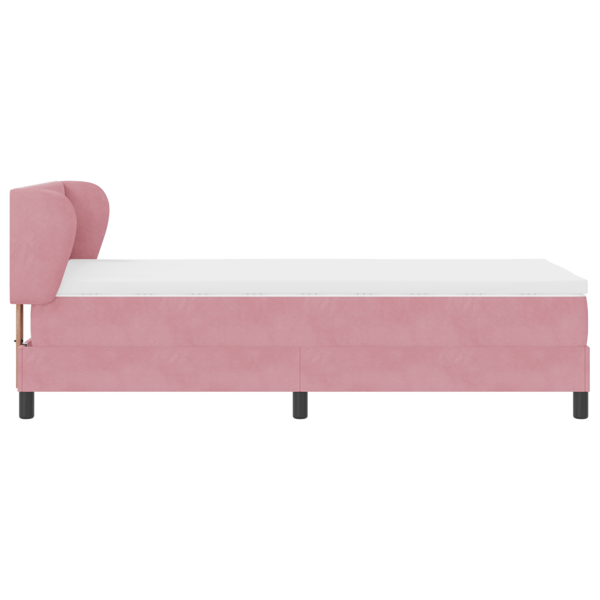 Bäddfjäder med huvudgavel Rosa 80 x 200 cm Sammet