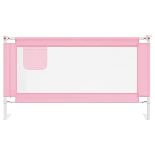 Sängskena för barn rosa 150x25 cm tyg