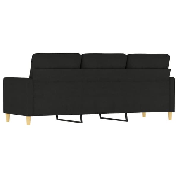 3-sitssoffa svart 180 cm tyg