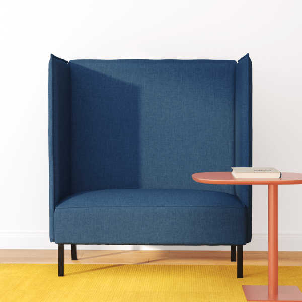 Hög Ryggsoffa 101cm Blå tyg