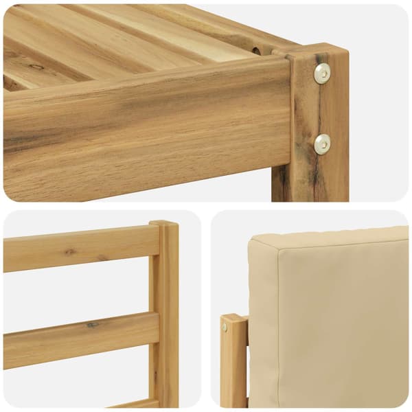 Utomhussoffset med kudde 7 pcs Vit och Beige
