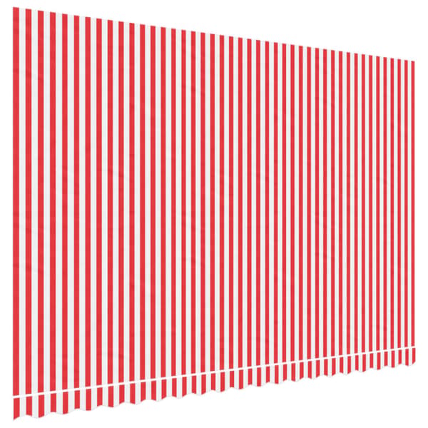 Markisväv röd och vit randig 4,5x3 m