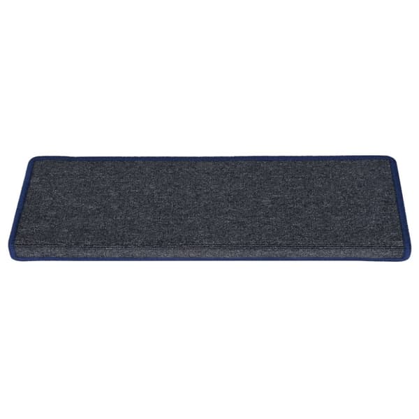 Trappmattor 15 st 65x21x4 cm mörkgrå och blå rektangulär kant