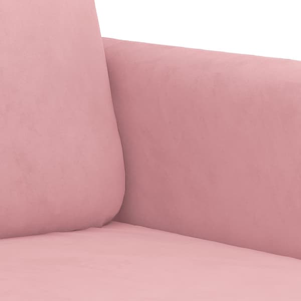 Soffgrupp med dynor 3 delar rosa sammet