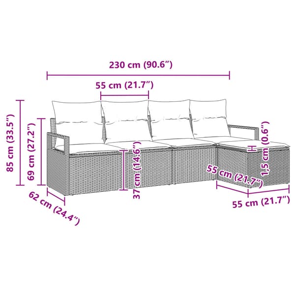 Soffset 5 pcs Brun konstrotting