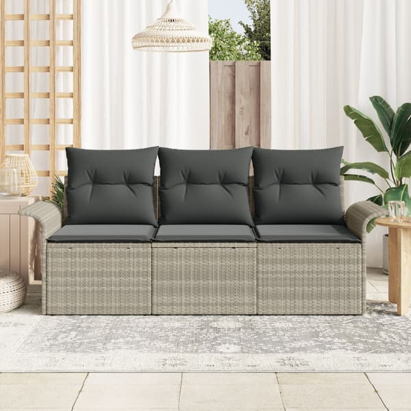 Soffset med kudde 3 pcs Grå konstrotting