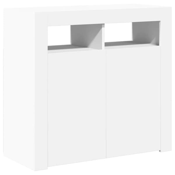 Skänk med LED-belysning vit 80x35x75 cm