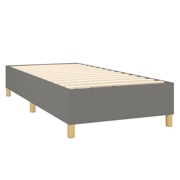 Ramsäng med madrass mörkgrå 90x200 cm tyg