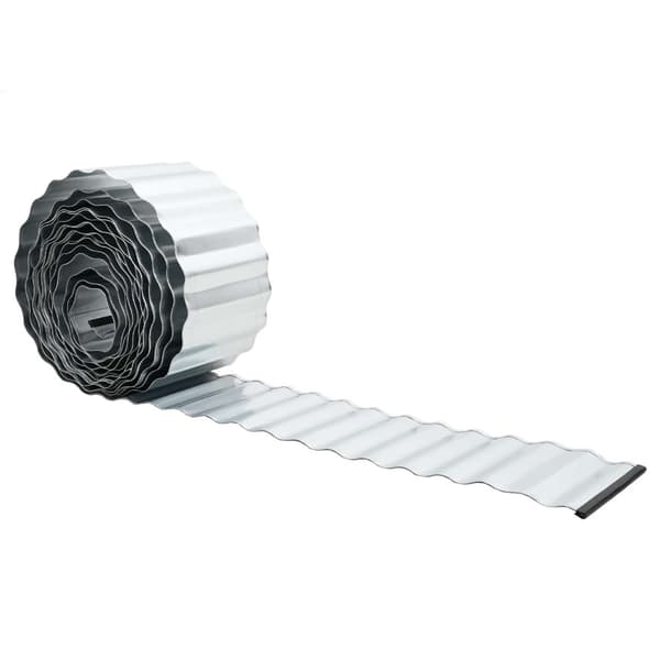 vidaxl Kant för gräsmatta 5 m x 10 cm Galvaniserat stål Silver
