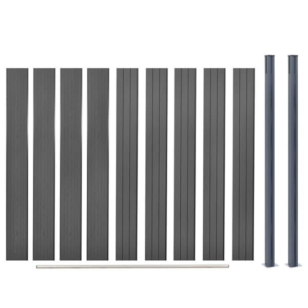Staketpanel grå 180x186 cm WPC