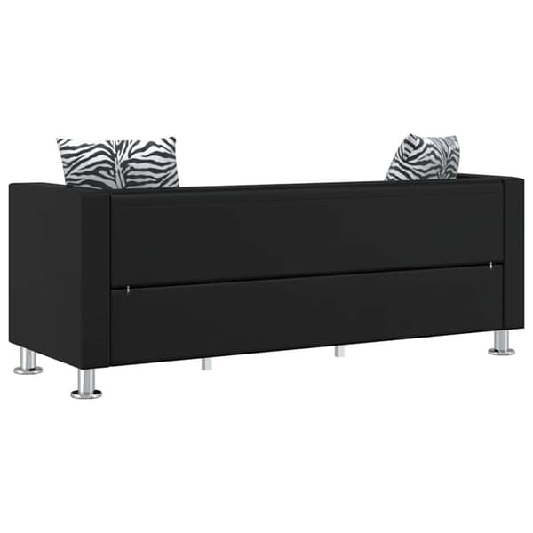 Soffa 3-sits konstläder svart