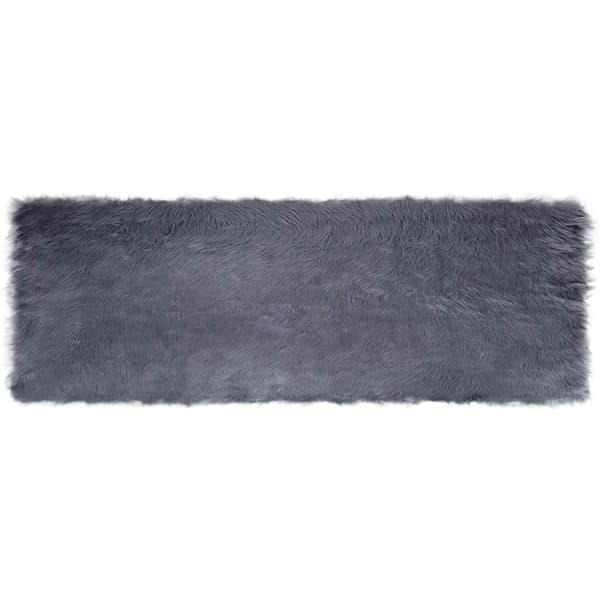 Fuskfäll matta TAFALLA Antracit 80 x 250 cm Polyester