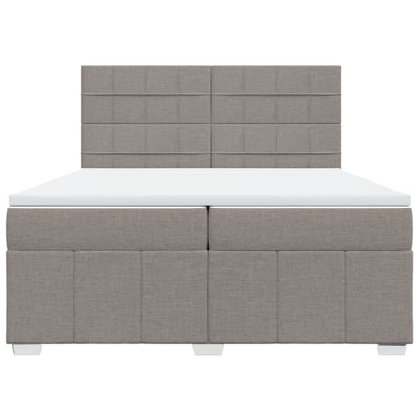 Ramsäng med madrass taupe 200x200 cm tyg