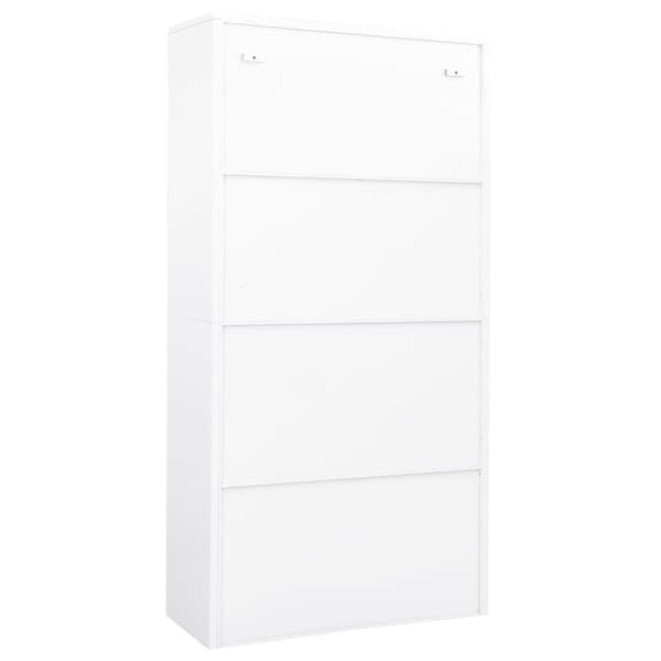 Dokumentskåp vit 90x40x180 cm stål