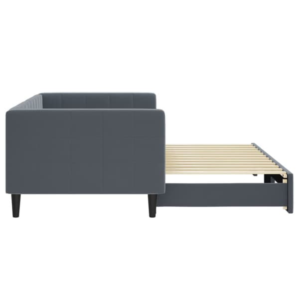 Dagbädd utdragbar mörkgrå 90x200 cm sammet
