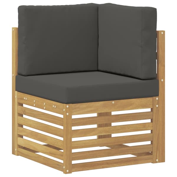 Utomhussoffset med kudde 7 pcs Vit och antracit Polyester