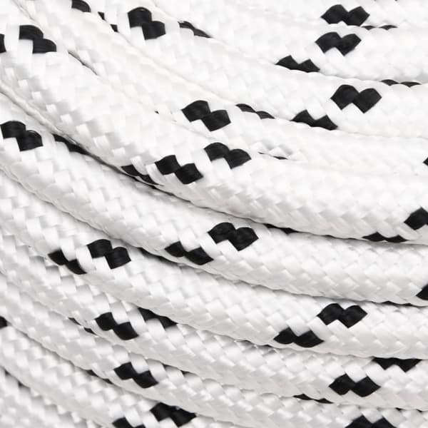 Båtlina flätad vit 14 mm x 25 m polyester