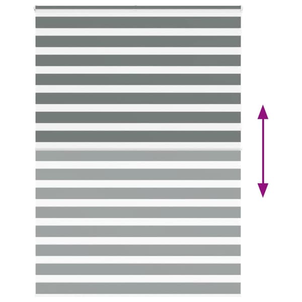 Rullgardin zebra mörkgrå 160x230 cm tyg bredd 155,9cm polyester