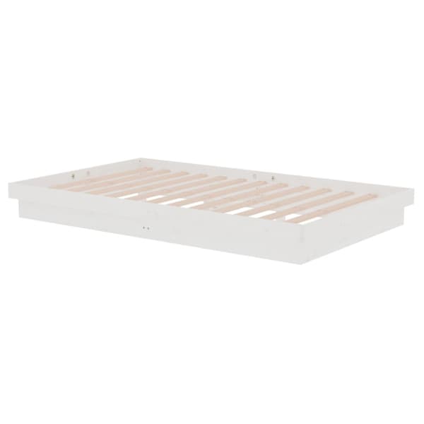 Sängram vit massivt trä 120x200 cm