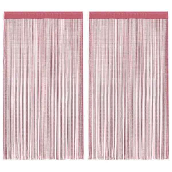 Stränggardiner 2 st rosa 140x250 cm