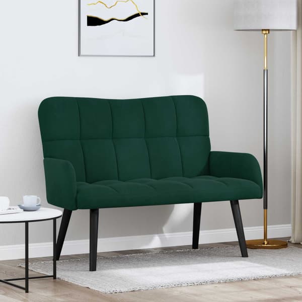 Tvåsitssoffa Mörkgrön 115 x 61 x 87 cm Sammet