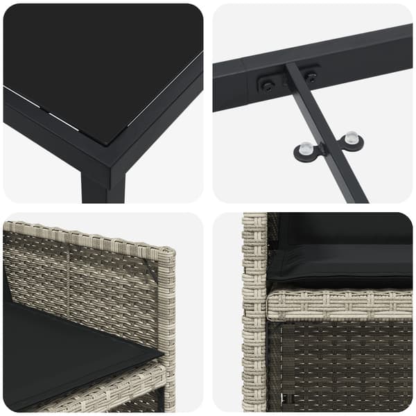 Trädgårdsmöbelset 5 pcs Ljusgrå konstrotting