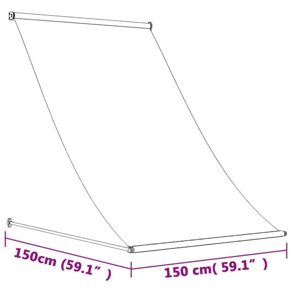 Markis infällbar gräddvit 150x150 cm tyg och stål
