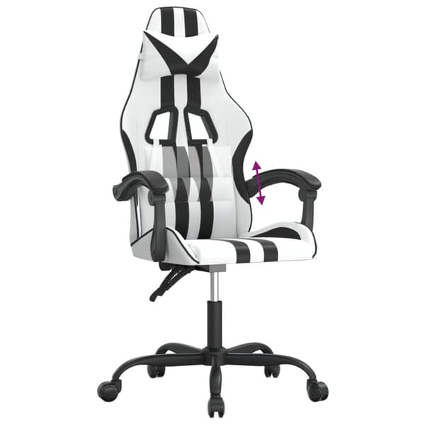 Gamingstol vit och svart konstläder