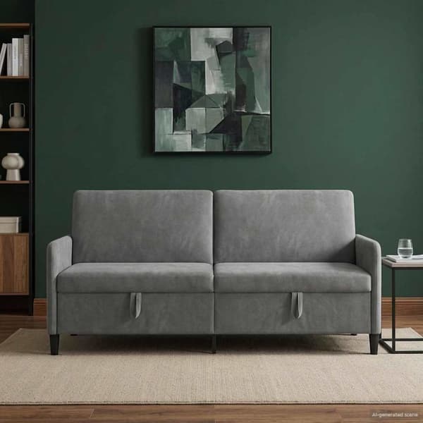 Soffa med förvaring Mörkgrå 192 x 78 x 87 cm Polyester