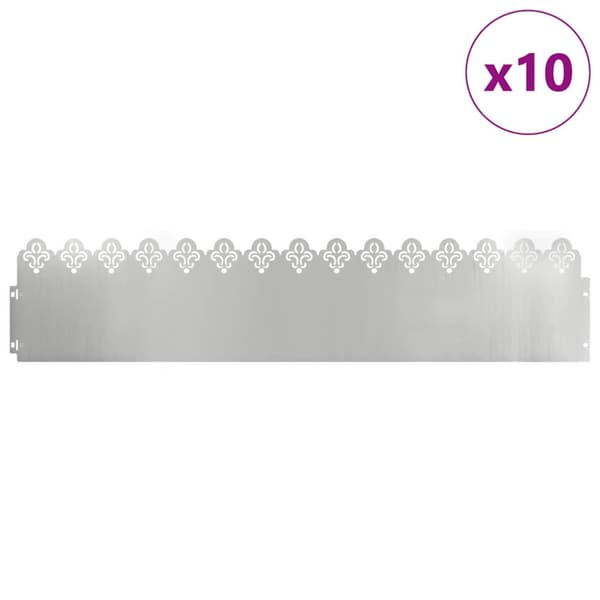 Gräskanter 10 pcs Silver 103 x 0,05 x 22 cm Galvaniserat Stål
