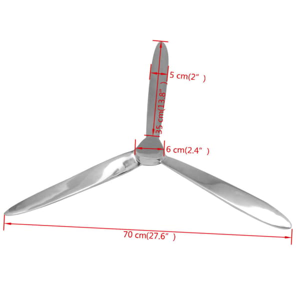 Väggmonterad propeller aluminium silver 70 cm