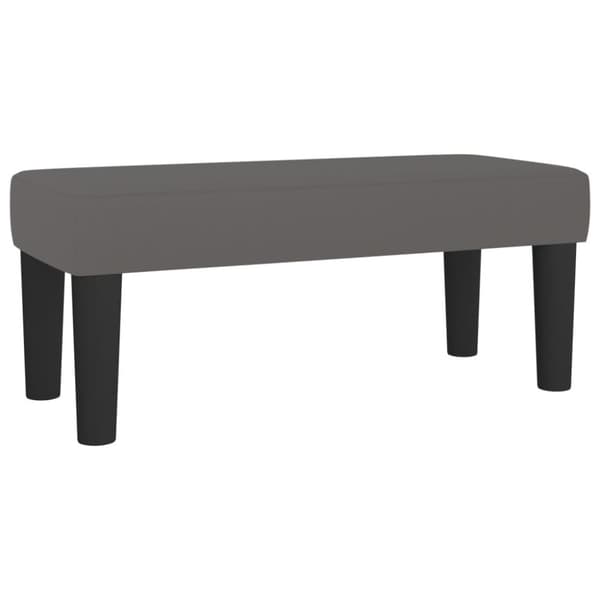 Ramsäng med madrass grå 80x200 cm konstläder