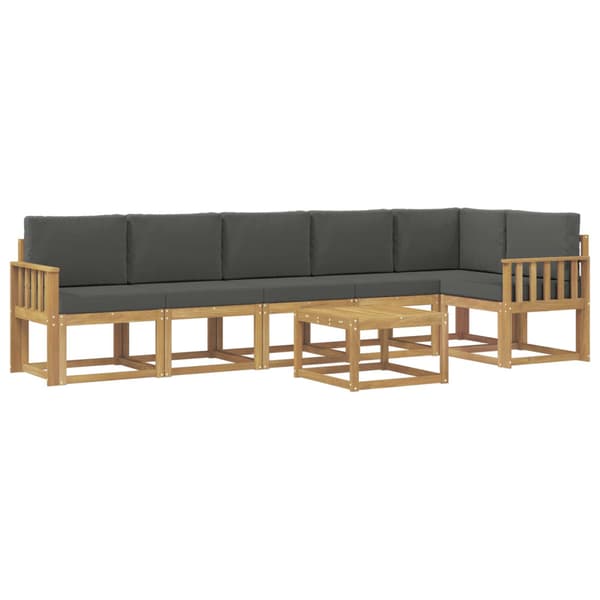 Utomhussoffset med kudde 7 pcs Vit och antracit Polyester