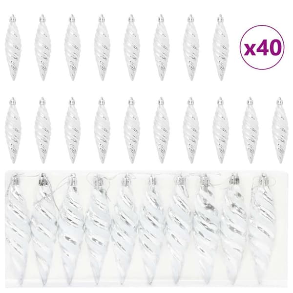 Jul Spiralformad Kula 40 pcs Silver Plast