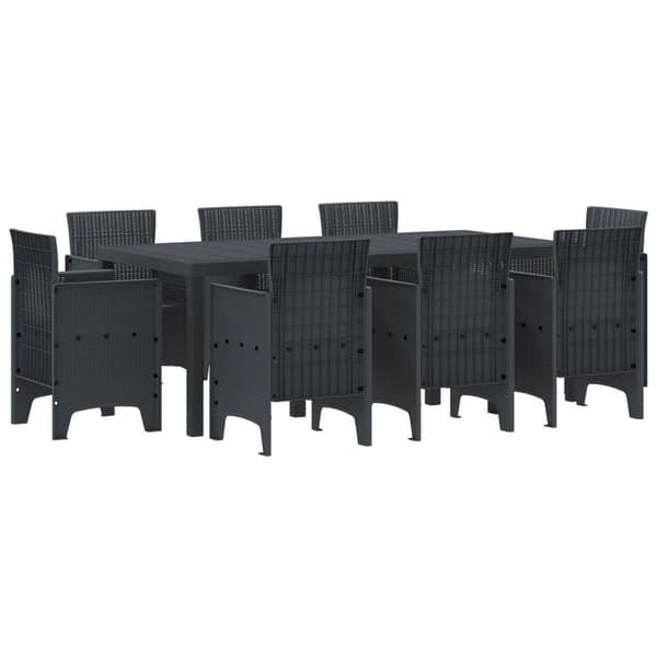 Trädgårdsmöbelset 9 pcs Antracit Polypropylen
