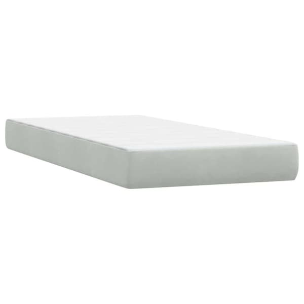 Ramsäng med madrass ljusgrå 80x220 cm sammet