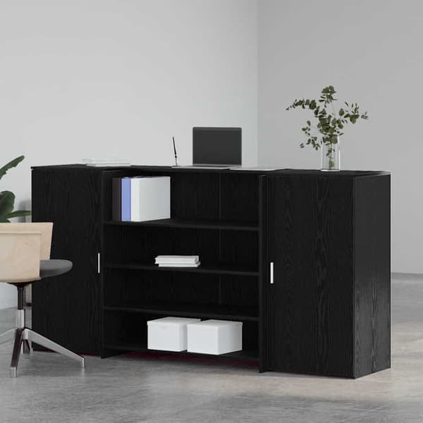 Receptionsdisk svart ek 200x50x103,5 cm konstruerat trä