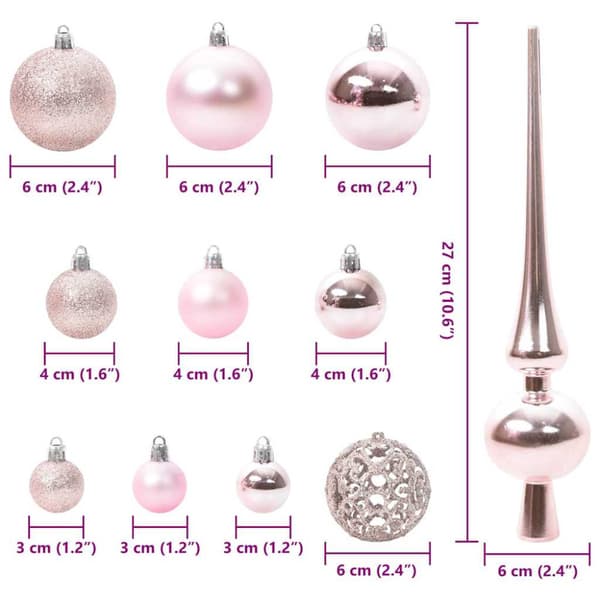 Julprydnad Set med 150 LED-lampor 61 pcs Rosa Plast
