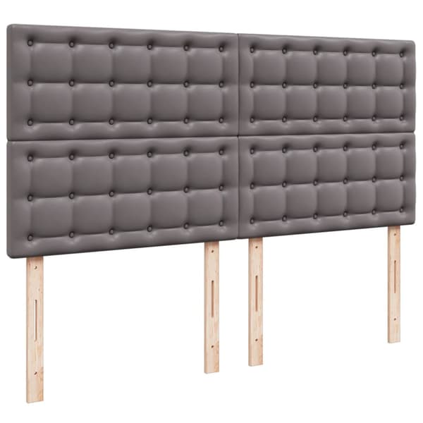 Ramsäng med madrass grå 200x200 cm konstläder