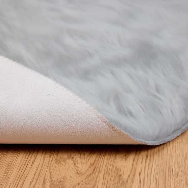 Fuskfäll matta TAFALLA Grå Ø 200 cm Polyester