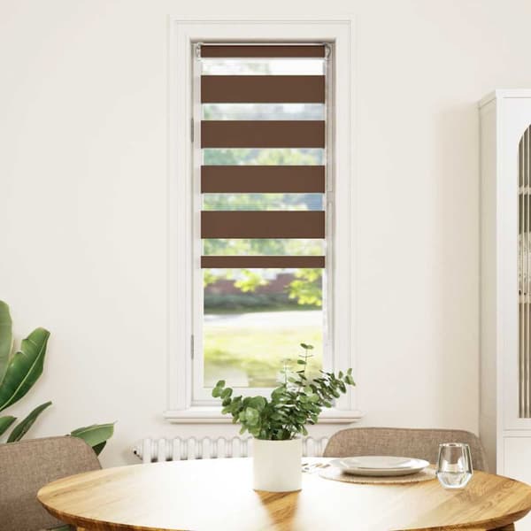 Rullgardin zebra brun 40x150 cm tyg bredd 35,9 cm polyester