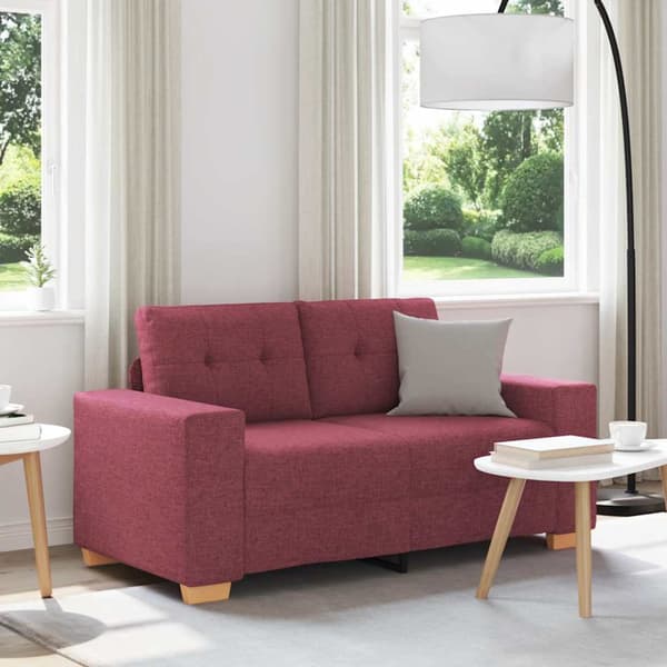 Tvåsitssoffa vinröd 160x77x82 cm tyg