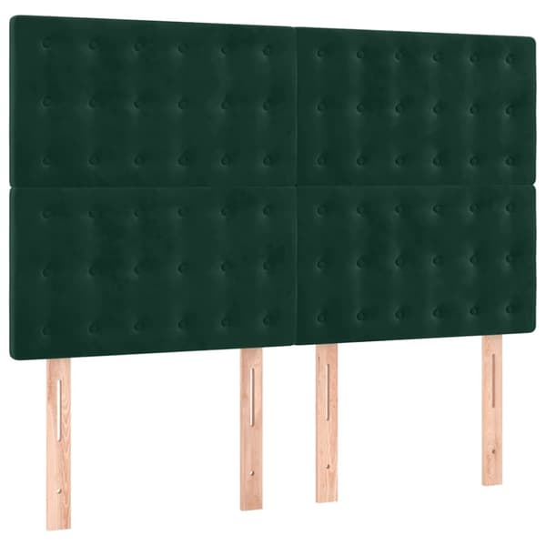 Ramsäng med madrass mörkgrön 140x200 cm sammet