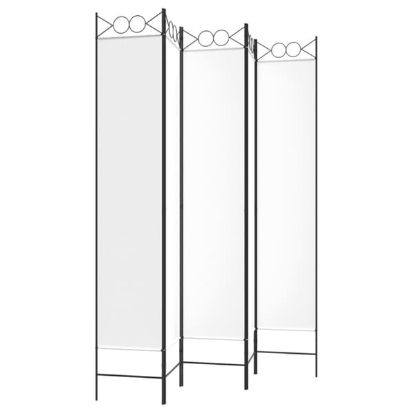 Rumsavdelare 5 paneler vit 200x220 cm tyg