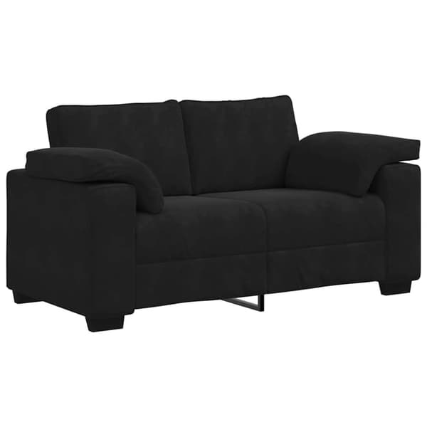 Loveseat soffa svart 160x77x82 cm sammet